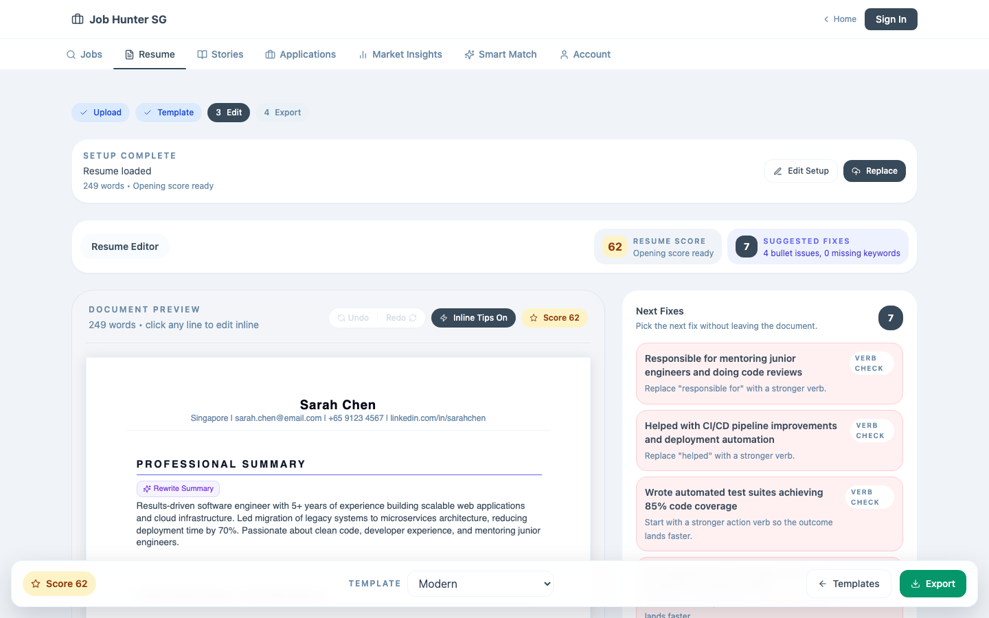 Job Hunter SG product screenshot